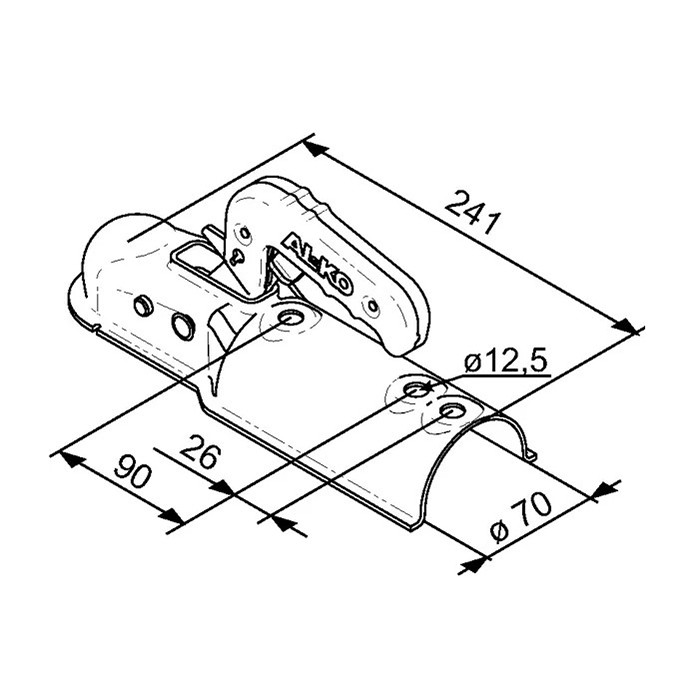 Bild von Kupplung für PKW-Anhänger, 70mm, rund