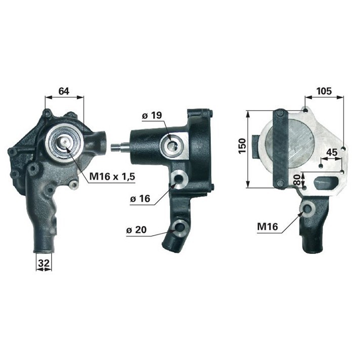 Slika Črpalka vode Steyr CS86 - 354190A1 - sisu motor