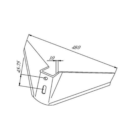 Picture of Cultivator sweep, 480x10mm-Gruber-hole distance=45-75mm