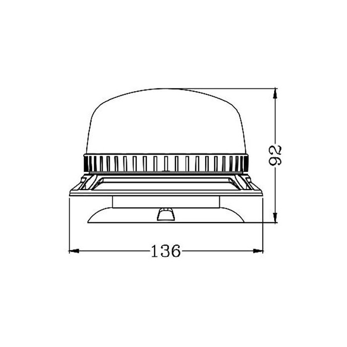 Bild von Rundumleuchte, magnetisch, optisch, LEDx36, 12/24V, niedrig