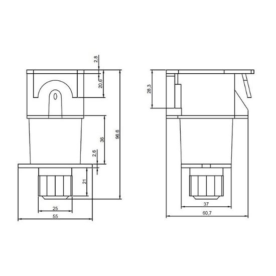 Picture of Socket, 7-pole, PVC, for cable mount