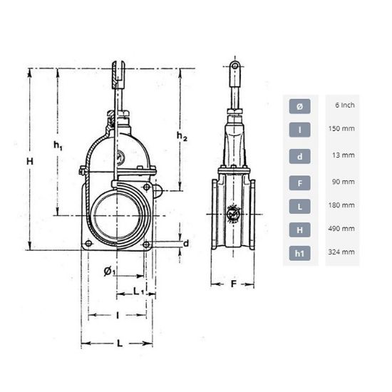 Bild von Kolbenschieber 6 Zoll, Flansch/Flansch, 150x150