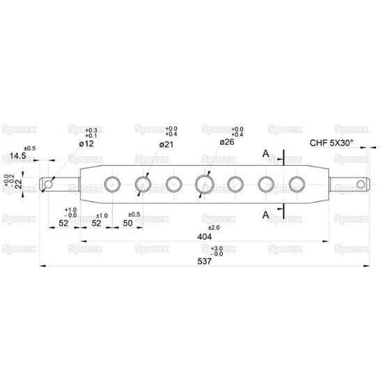 Slika Prečka z tritočkovnim nosilcem Cat.1, L=543