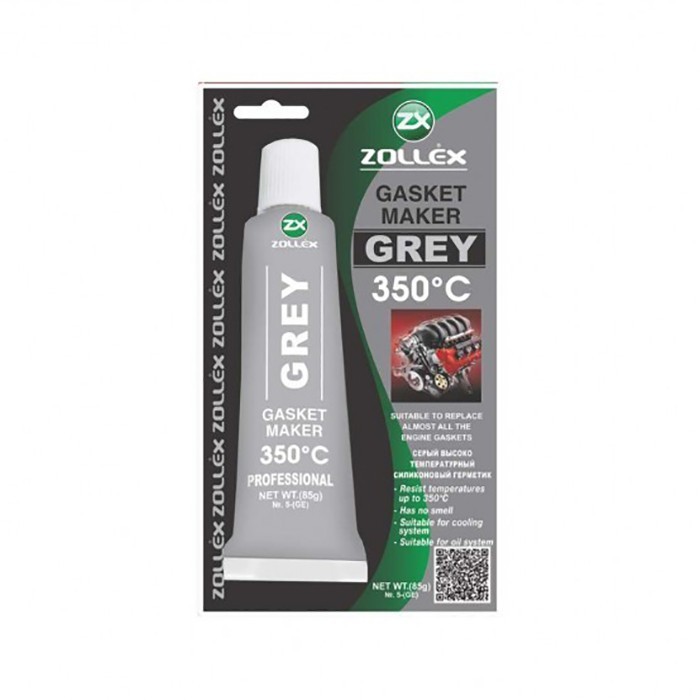 Picture of Silicone sealant, 85g, grey, 350°C - Zollex
