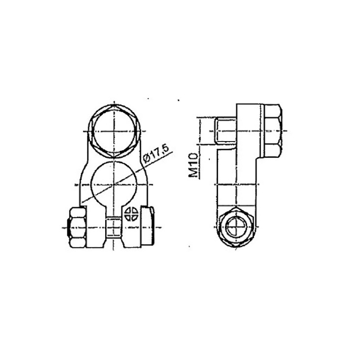 Picture of Battery terminal with M10 bolt, positive "+"