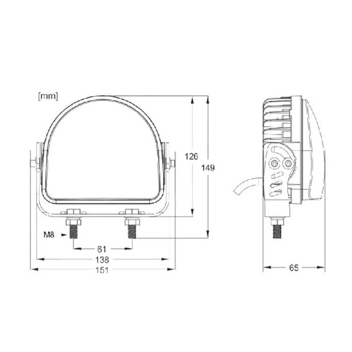 Picture of Safety light, LED 12/24V, 20W, red arc - for forklift
