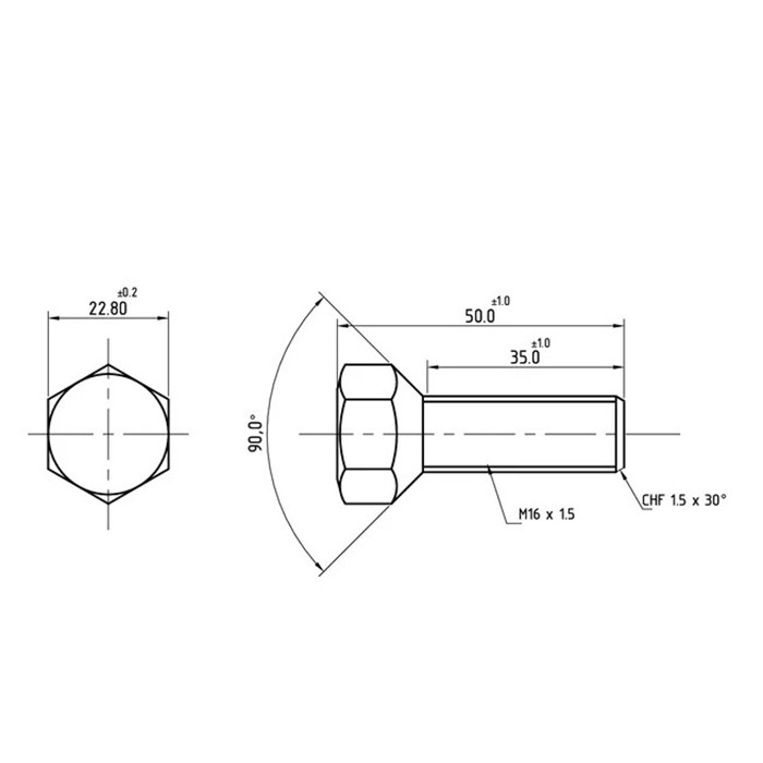 Bild von Radschraube, M16x1.5, L-50mm, Gewinde-35mm, 4959684-Fiat, UTB