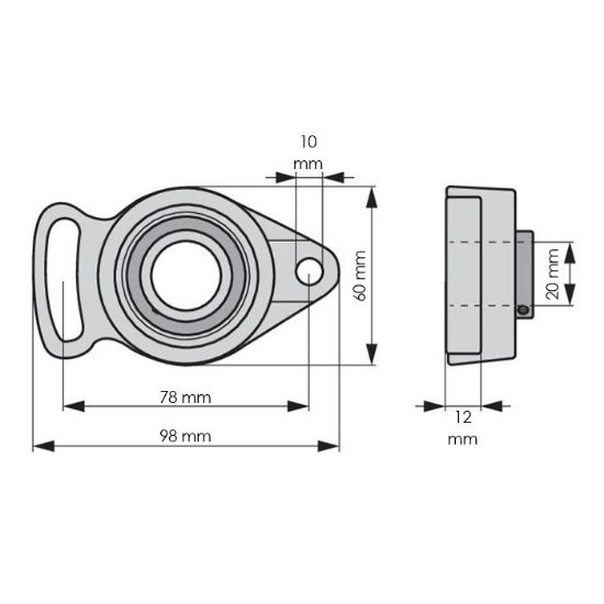 Picture of Bearing UCFA 204 - 2 bores + threaded pin