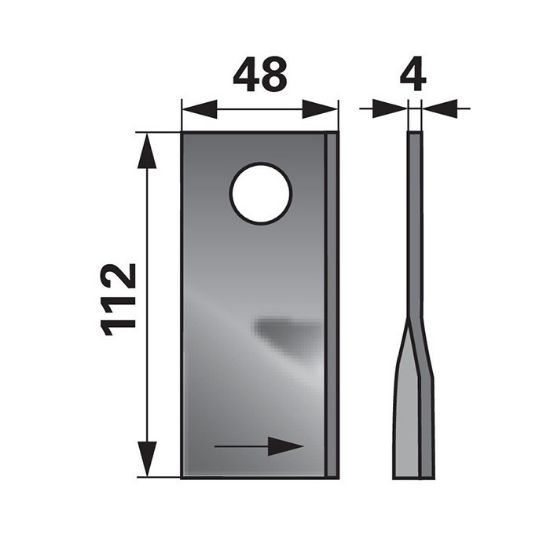 Slika Nož levi SIP Silvercut L=110mm, FI-19mm, 745032020