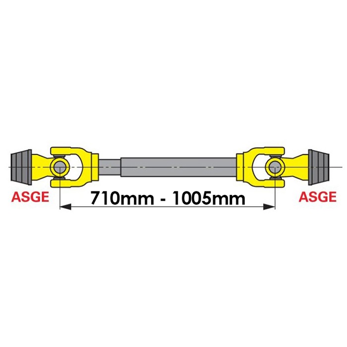Bild von Gelenkwelle, 01 BR W100E-710mm, für Zettwender, Walterscheid