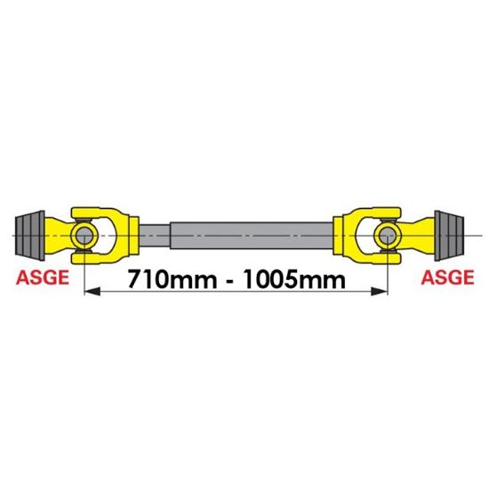 Bild von Gelenkwelle, 01 BR W100E-710mm, für Zettwender, Walterscheid