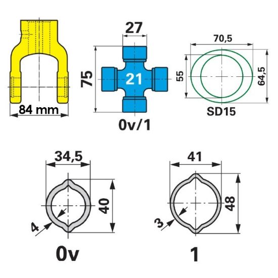 Bild von Gelenkwelle, 04 BR W300E-1010mm, für Tankwagen, Walterscheid