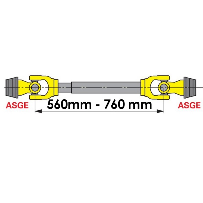 Bild von Gelenkwelle, 06 BR W400E-560mm, für Seilwinde, Walterscheid