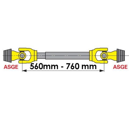 Bild von Gelenkwelle, 06 BR W400E-560mm, für Seilwinde, Walterscheid