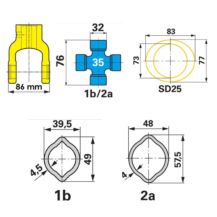 Bild von Gelenkwelle, 06 BR W400E-560mm, für Seilwinde, Walterscheid