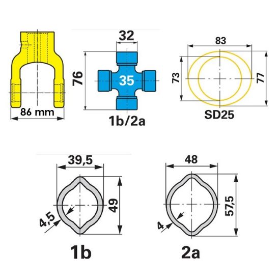 Bild von Gelenkwelle, 06 BR W400E-560mm, für Seilwinde, Walterscheid