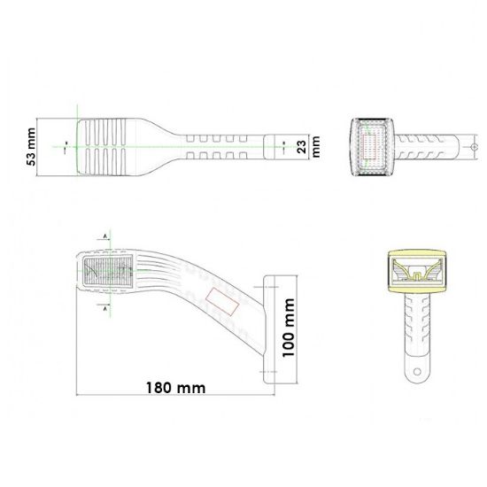 Picture of Marker light on arm, white, LED - right-hand