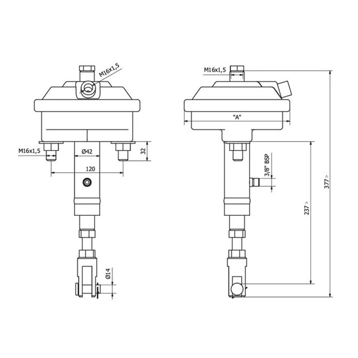 Picture of Air brake cylinder + hydraulics T30 EPL30/60 with dual brake