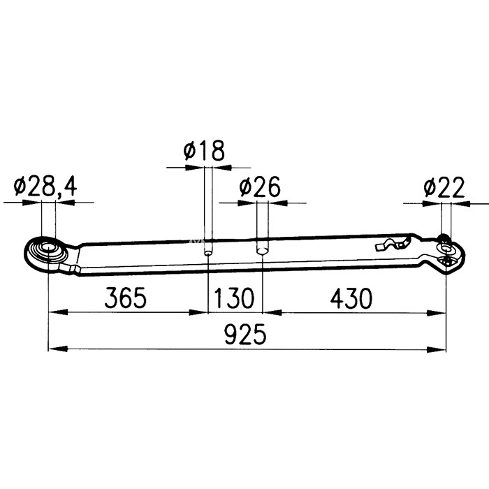 Slika Roka hidravlike spodnja UTB L-925mm, uho=22/28