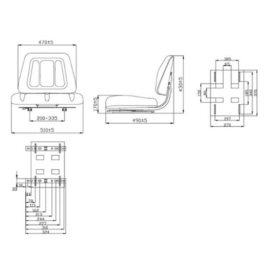 Bild von Sitz für Gabelstapler, Gopart (ohne Federung)