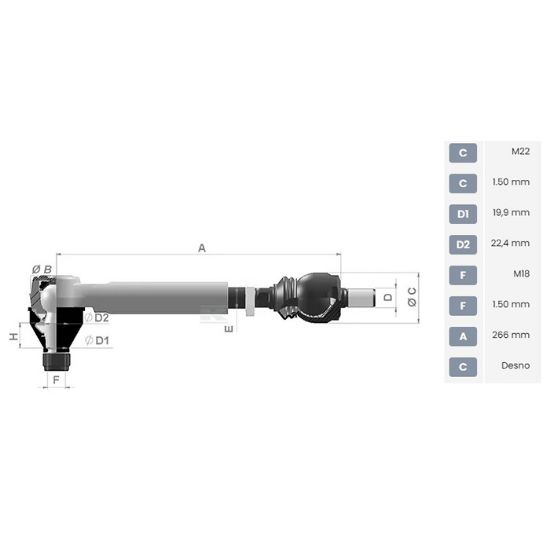 Bild von Kugelgelenk + Axialgelenk, kpl., Linde, 47125373