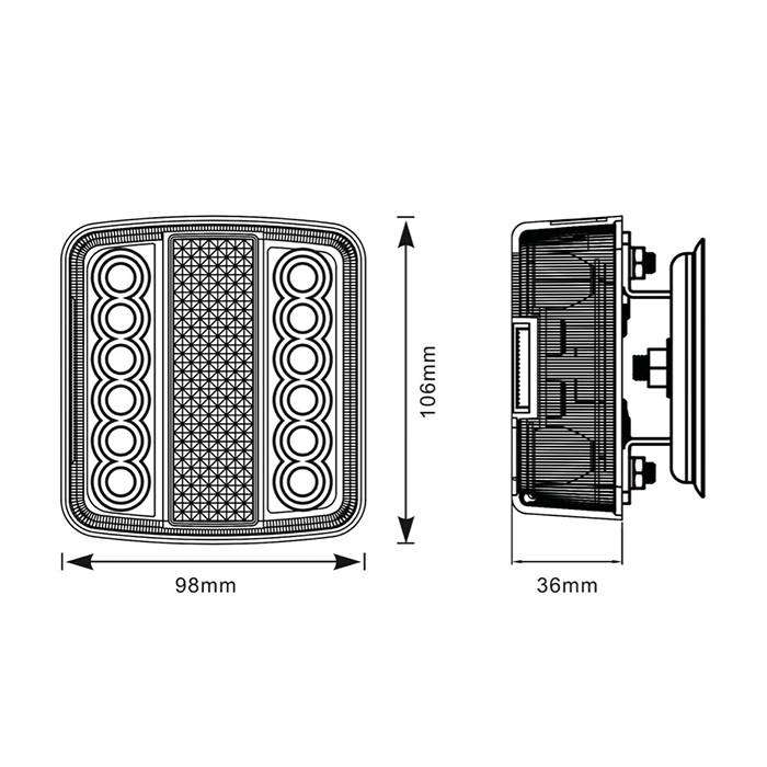 Slika Svetilka stop Led brezžična magnetna 98x106mm (set)