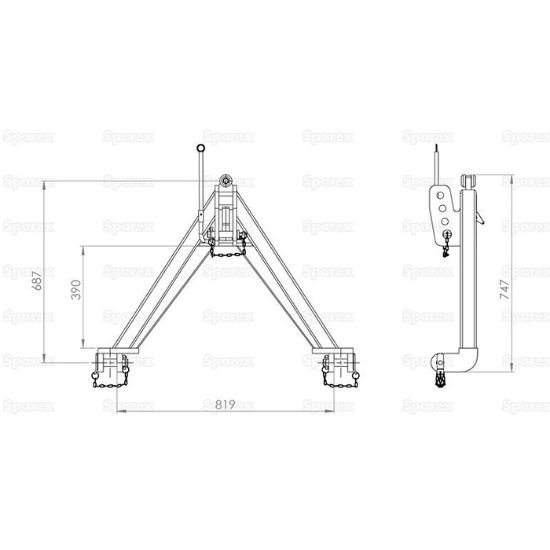 Bild von Dreipunkt-Schlepperdreieck, KAT.2, 874mm- 1400kg