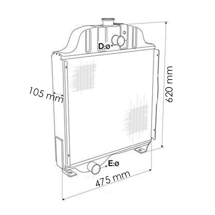 Picture of Radiator, MF, Landini 8880 - 3307942M96, 3666234M91