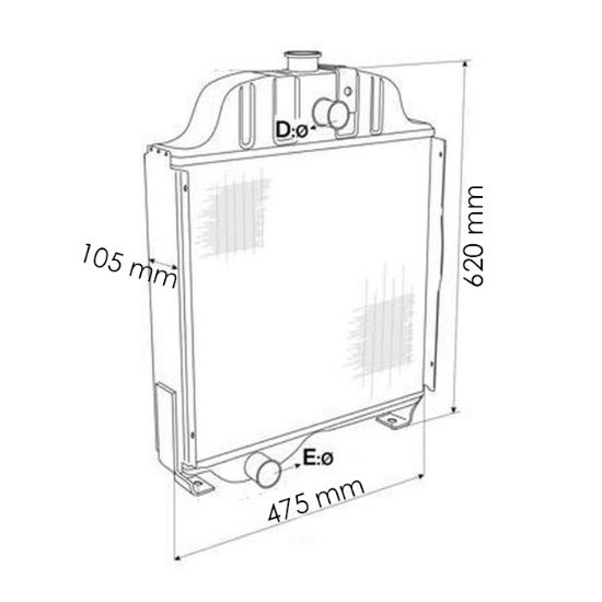 Picture of Radiator, MF, Landini 8880 - 3307942M96, 3666234M91