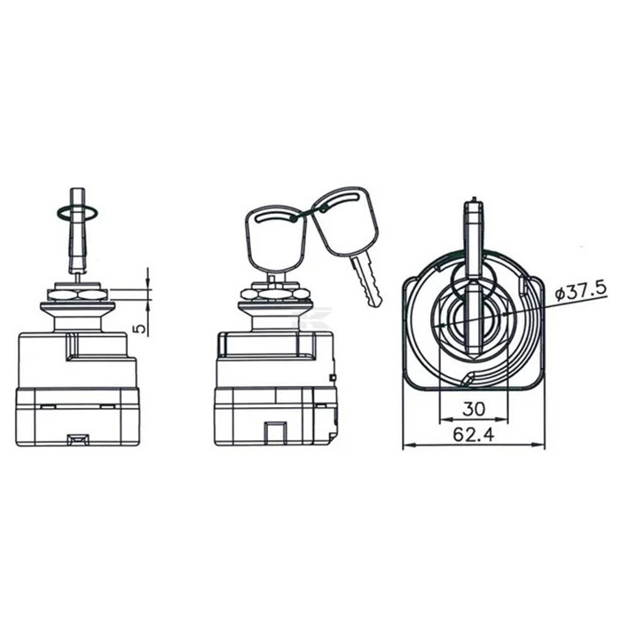 Picture of Ignition switch Pneutron P-0-1-2-3 (6 contacts)
