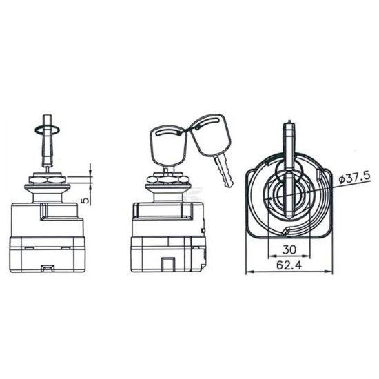 Picture of Ignition switch Pneutron P-0-1-2-3 (6 contacts)