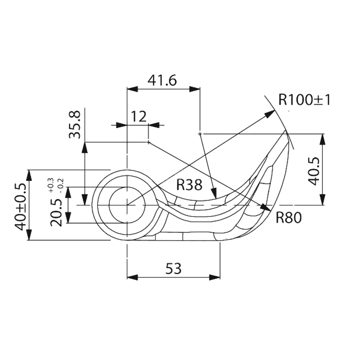 Picture of Hammer flail Perfect, L=195, hole=20.5, eyelet width=74mm