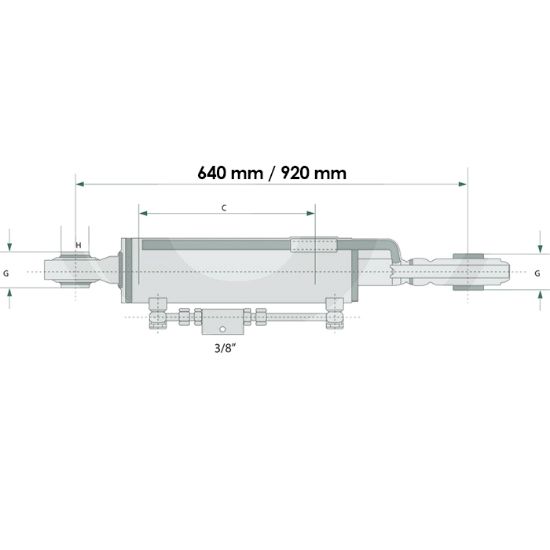 Bild von Hydraulischer Oberlenker, 620-930mm, 25-25, Auto. Anschluss, mit Schlauch