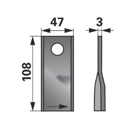 Bild von Nož kose MSW desni  108x47x3mm FI-21