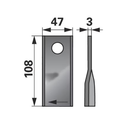 Picture of Nož kose MSW levi 108x47x3mm FI-21