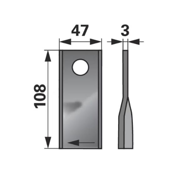 Bild von Nož kose MSW levi 108x47x3mm FI-21