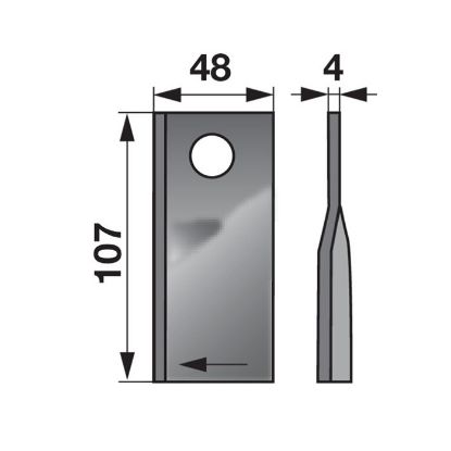 Slika Nož kose desni Vicon,Deutz Fahr, 48x107x4mm FI-18,5