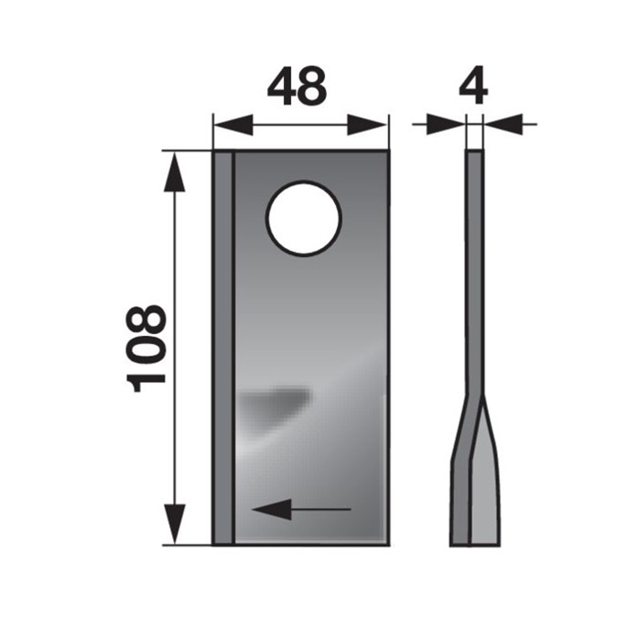 Picture of Nož kose Fahr desni 108x47mm FI-21