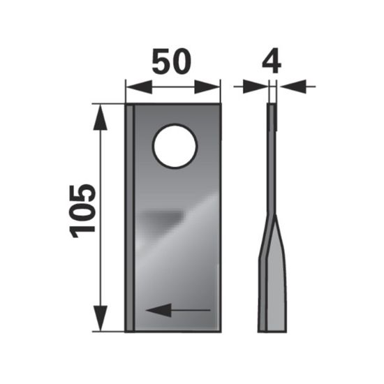 Slika Nož kose Kuhn desni 105x48mm FI-20