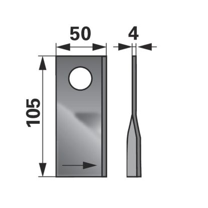 Slika Nož kose Kuhn levi 105x48mm FI-20