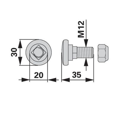 Bild von Vijak noža kose Deutz,Kuhn M12x35 - 56403000