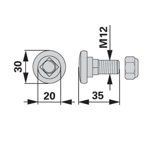 Slika Vijak noža kose Deutz,Kuhn M12x35 - 56403000