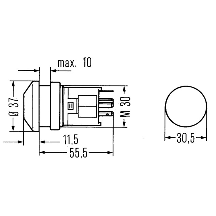Slika Stikalo smerno 4x4 Hella varnostno 6HF003916-031