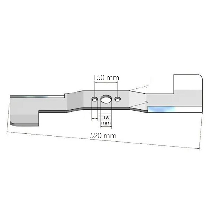 Slika Nož kosilnice TR-102 desni L-525 mm