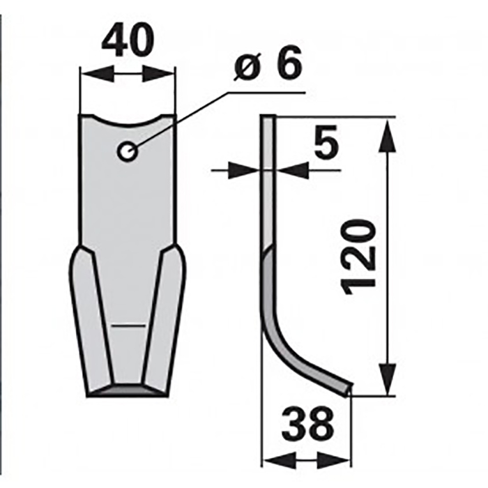 Slika Nož freze IMT 507 Agria - 1 luknja