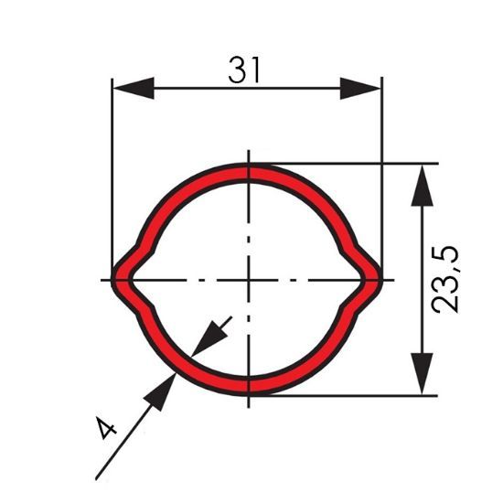 Picture of Metal tube, 01 W, lemon profile, Set, L-500, Cerjak