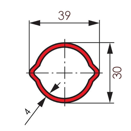 Picture of Metal tube, 01 W, lemon profile, Set, L-750, Cerjak