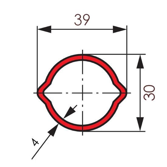 Picture of Metal tube, 01 W, lemon profile, Set, L-750, Cerjak