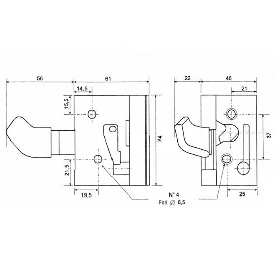Slika Ključavnica kabine notranja Goldoni 02040299 desna
