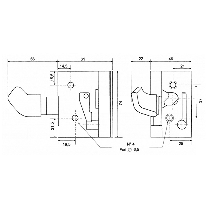 Slika Ključavnica kabine notranja Goldoni 02040298 Leva